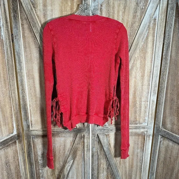 Free People FP One Cropped Interlaken Top in Red - Picture 5 of 9